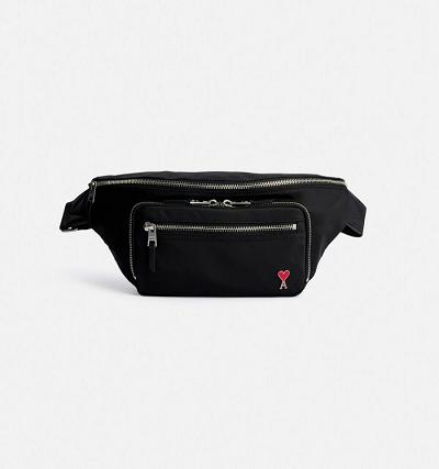 Ami Paris Ami de Coeur Waist Bags Black | ami-MY368