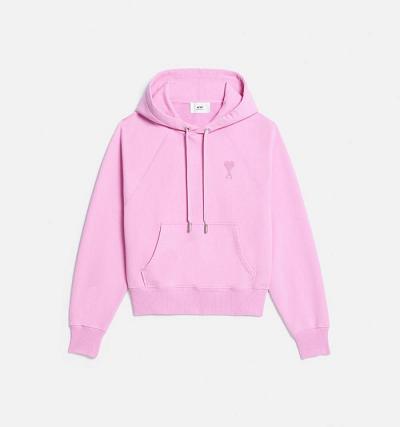 Men's Ami Paris Ami de Coeur Hoodies Pink | ami-MY427