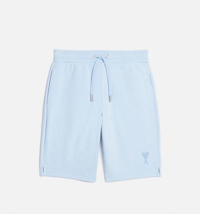 Men's Ami Paris Ami de Coeur Shorts Blue | ami-MY452