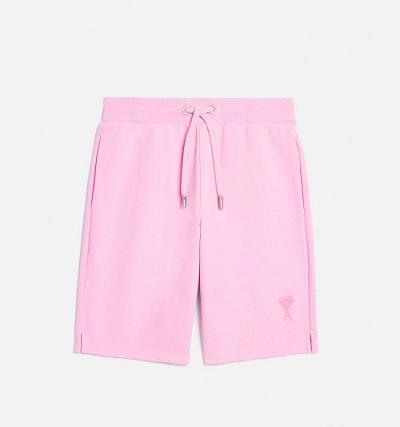 Men's Ami Paris Ami de Coeur Shorts Pink | ami-MY295