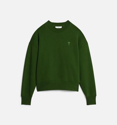 Men's Ami Paris Ami de Coeur Sweatshirts Green | ami-MY130