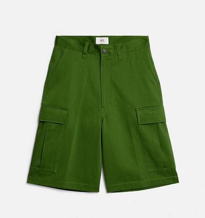 Men's Ami Paris Cargo Shorts Green | ami-MY157