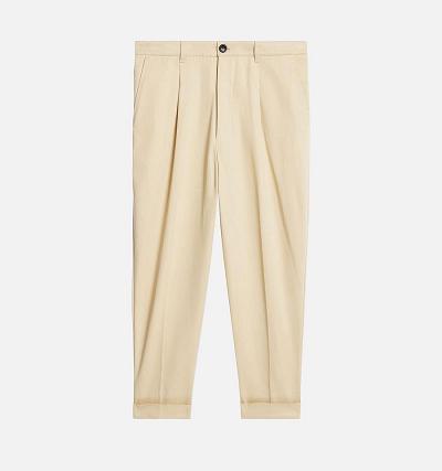 Men's Ami Paris Carrot Oversized Pants Khaki | ami-MY382