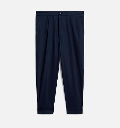 Men's Ami Paris Carrot Oversized Pants Navy | ami-MY401