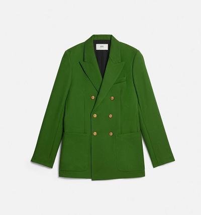 Men's Ami Paris Double Breasted Suits Green | ami-MY244