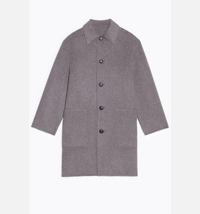 Men's Ami Paris Double Face With Patch Pockets Coats Grey | ami-MY438