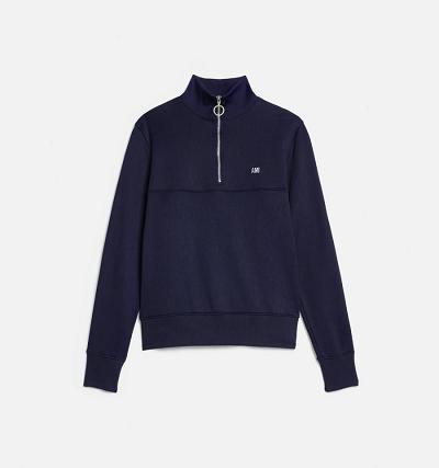 Men's Ami Paris Sweatshirt Fly Sweatshirts Navy | ami-MY174