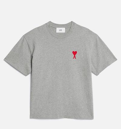 Women's Ami Paris Ami de Coeur T Shirts Grey | ami-MY187