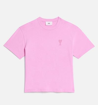 Women's Ami Paris Ami de Coeur T Shirts Pink | ami-MY352