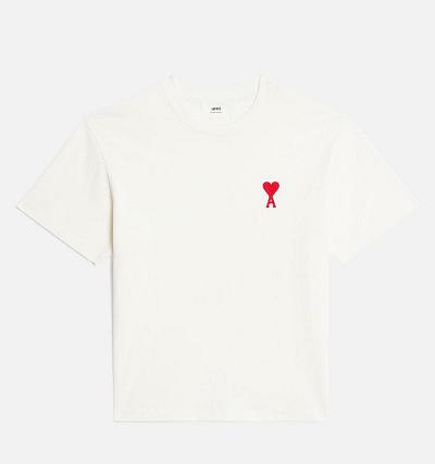 Women's Ami Paris Ami de Coeur T Shirts White | ami-MY604