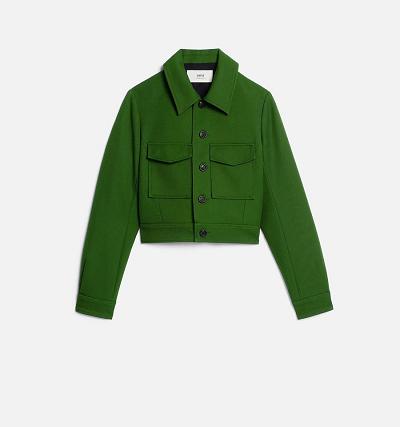 Women's Ami Paris Buttoned Jackets Green | ami-MY554