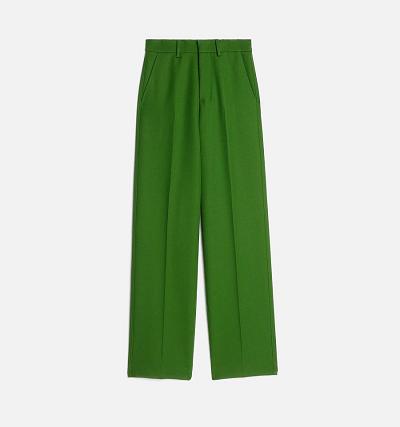 Women's Ami Paris Wide Fit Pants Green | ami-MY471