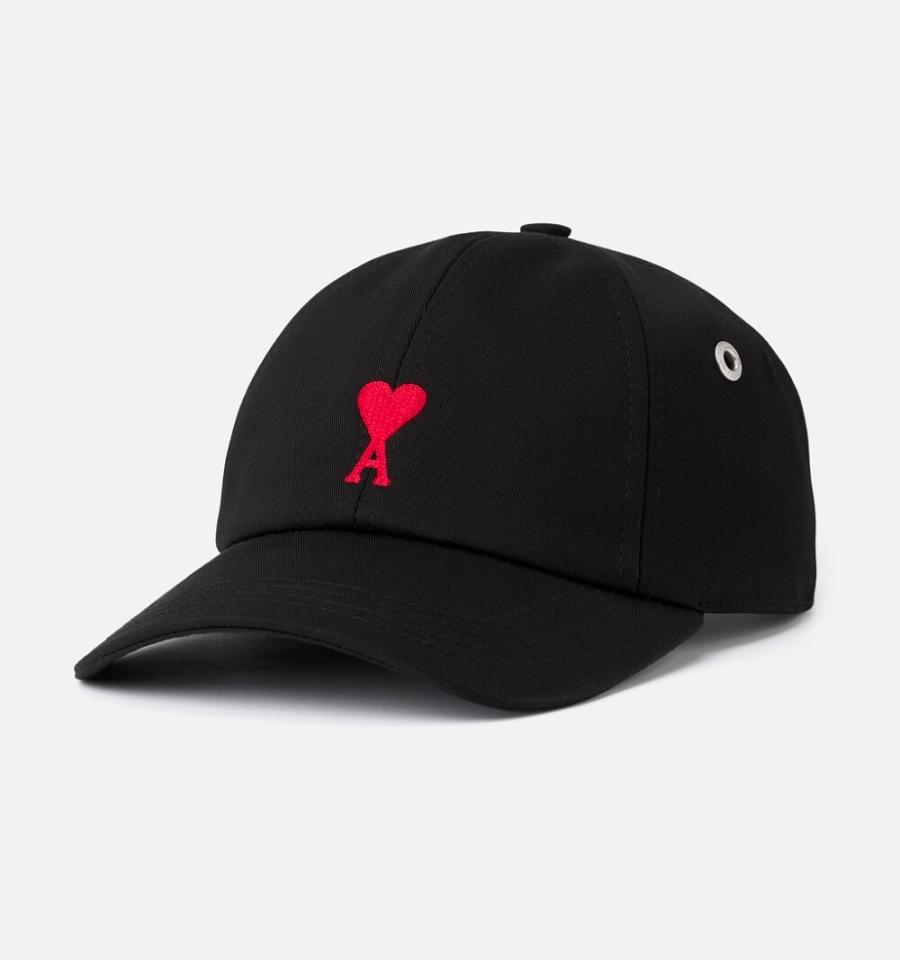 Ami Paris Ami De Coeur Embroidery Caps Black | ami-MY216