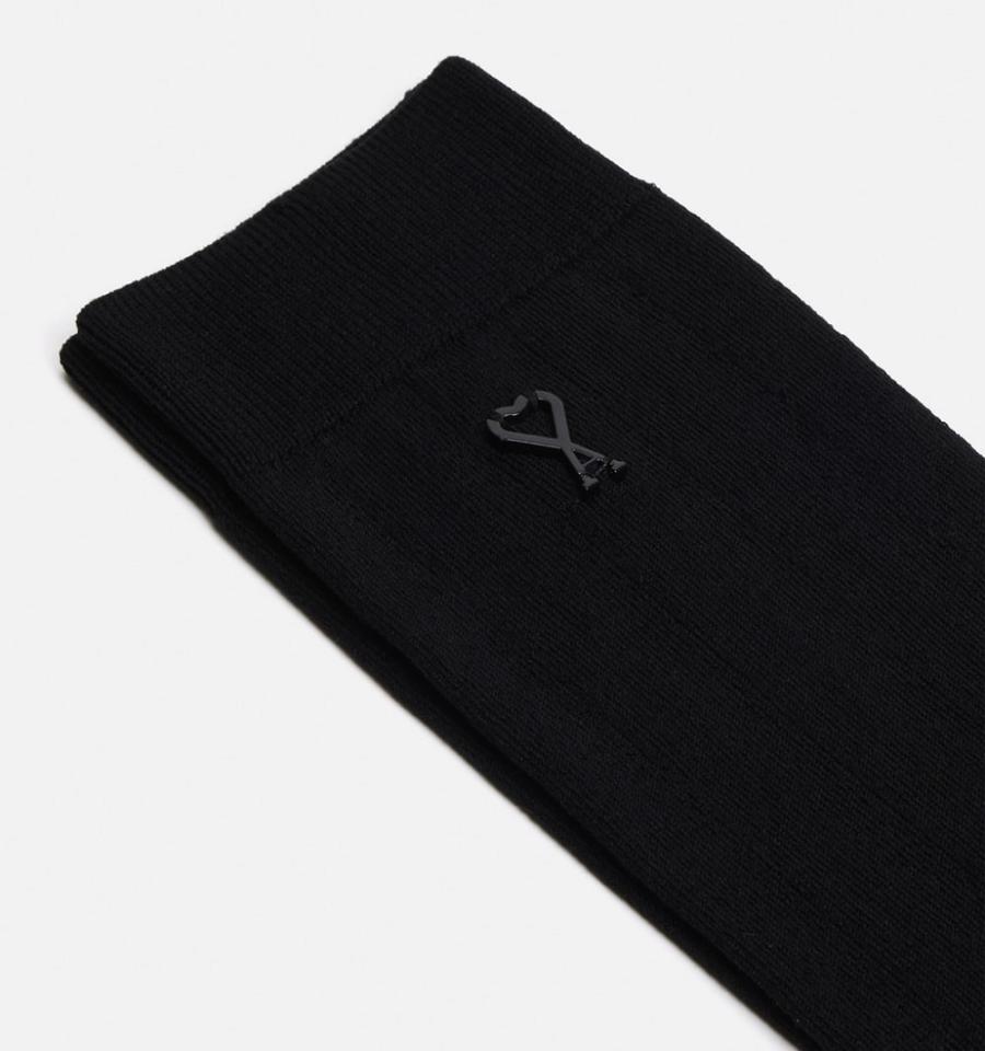 Ami Paris Ami Socks In Silk Socks Black | ami-MY523