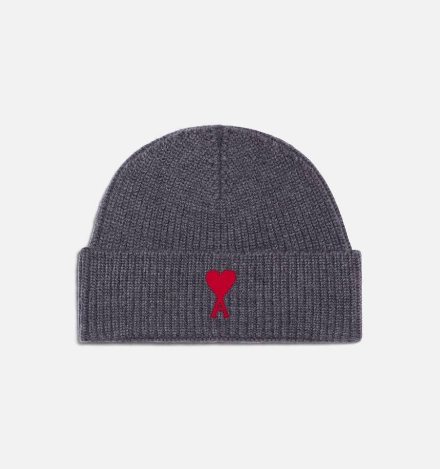 Ami Paris Ami de Coeur Beanies Grey | ami-MY341