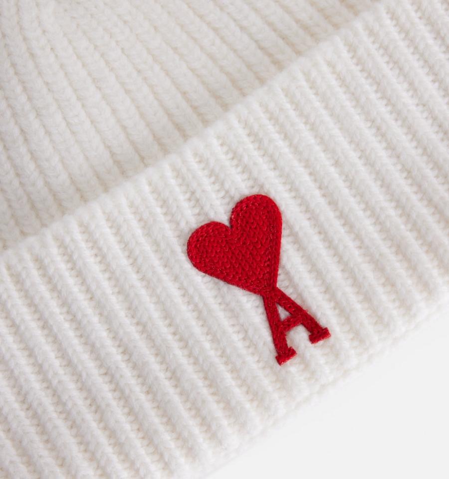 Ami Paris Ami de Coeur Beanies White | ami-MY145