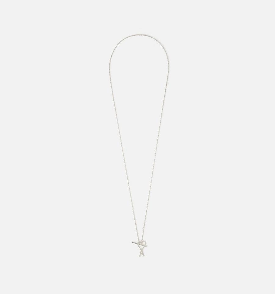 Ami Paris Ami de Coeur Chain Necklace Jewelry Silver | ami-MY208