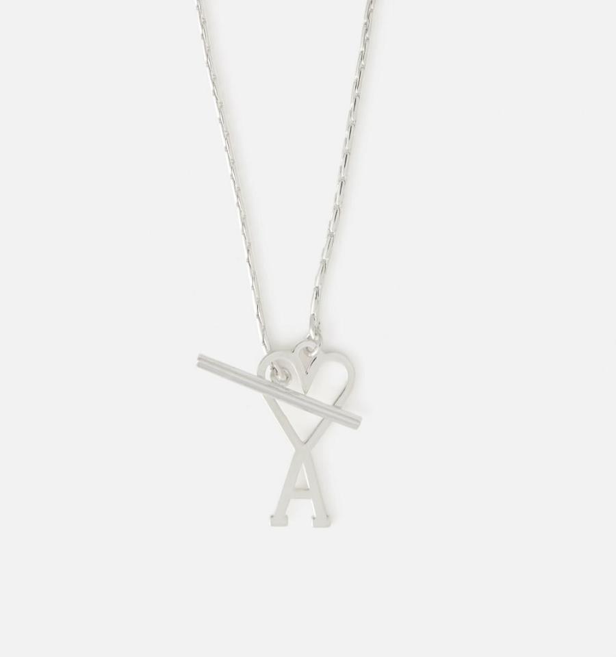 Ami Paris Ami de Coeur Chain Necklace Jewelry Silver | ami-MY208