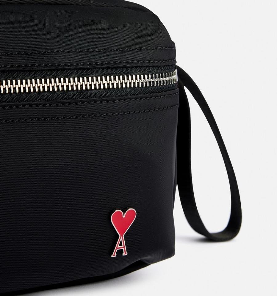 Ami Paris Ami de Coeur Pouch Bags Black | ami-MY424