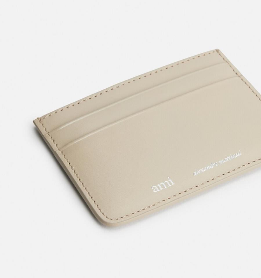 Ami Paris Card Holder Card Case Beige | ami-MY277