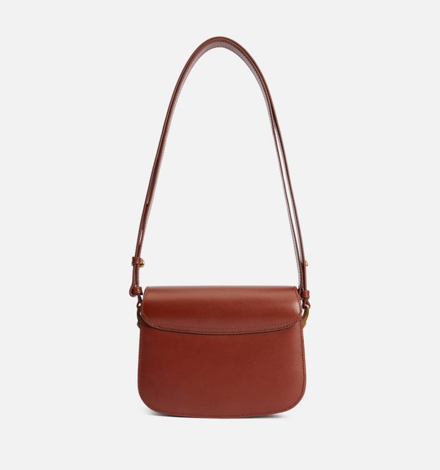 Ami Paris Small Paris Bags Brown | ami-MY331