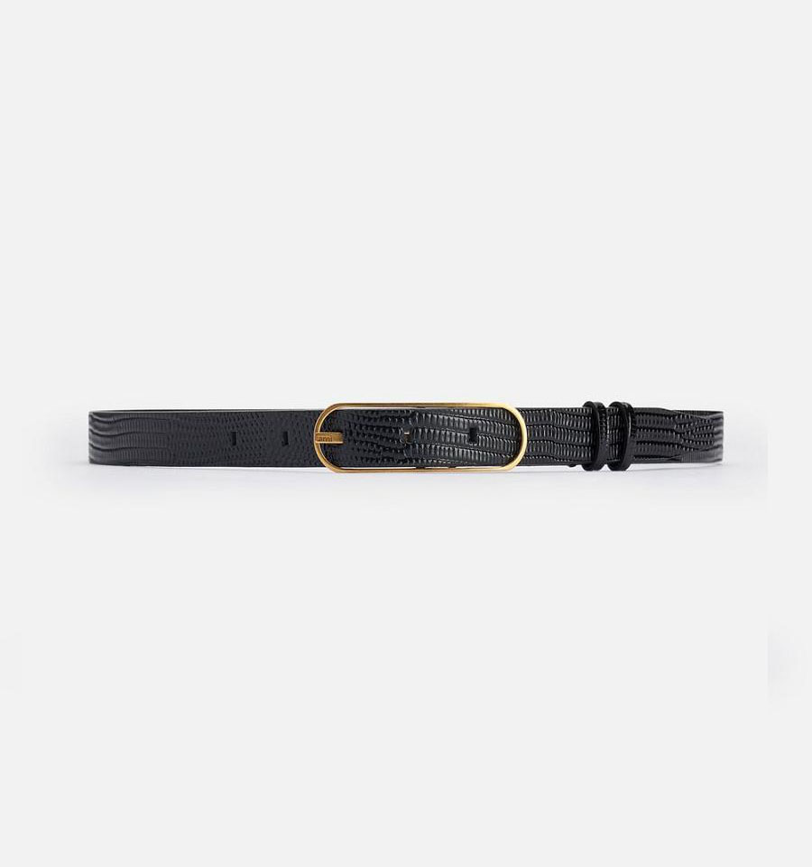 Ami Paris Thin Belt 20 Mm Belts Black | ami-MY496