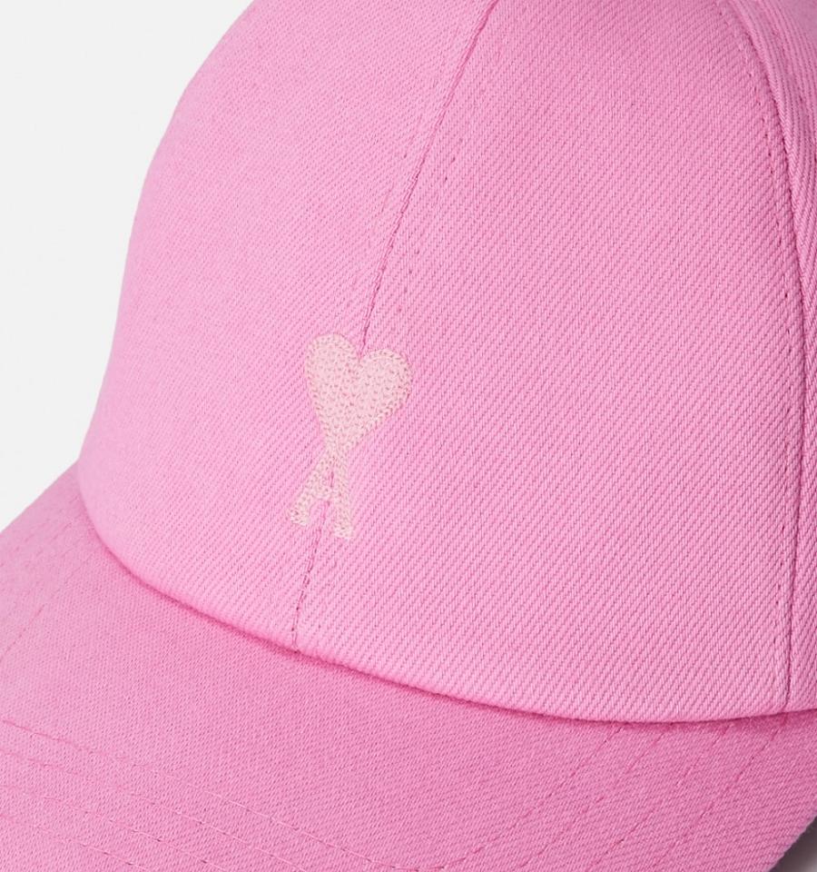 Ami Paris Tonal Ami de Coeur Embroidery Caps Pink | ami-MY276