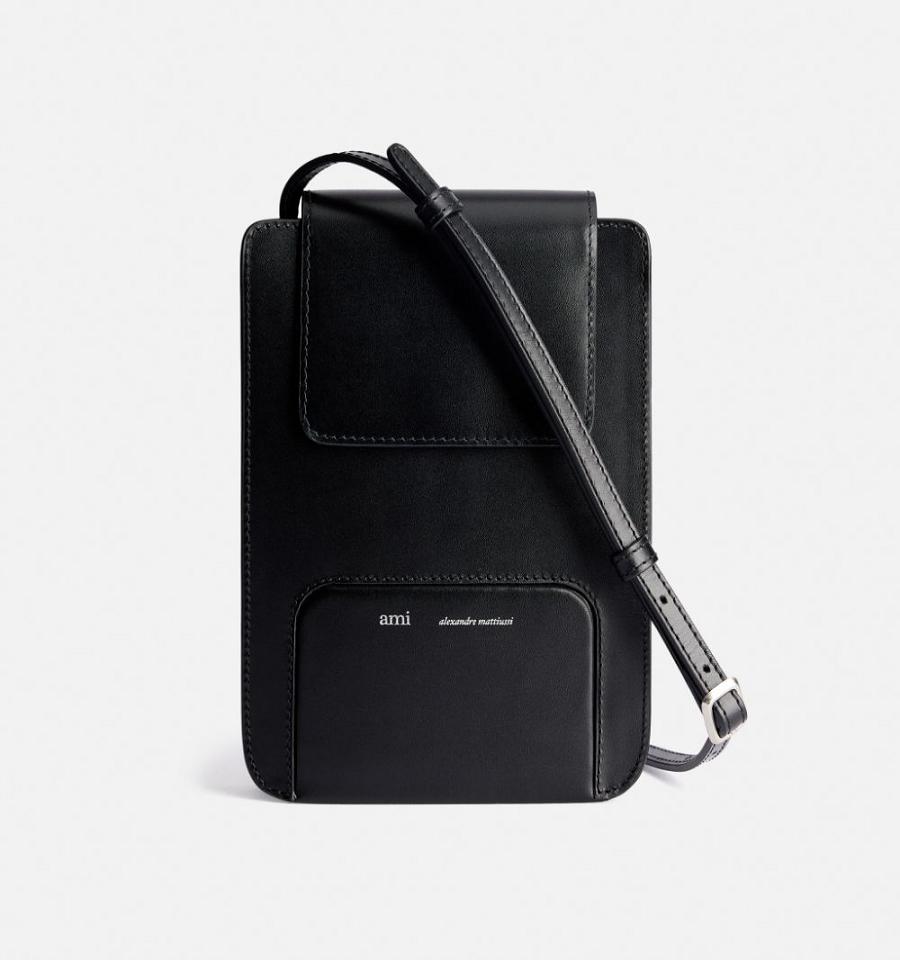 Ami Paris Vertical Pouch Bags Black | ami-MY329