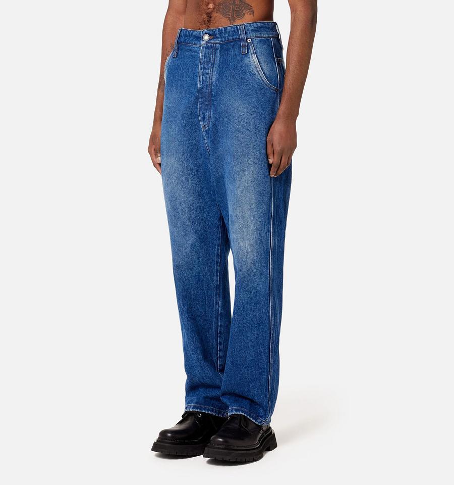 Men's Ami Paris Alex Fit Jeans Blue | ami-MY609