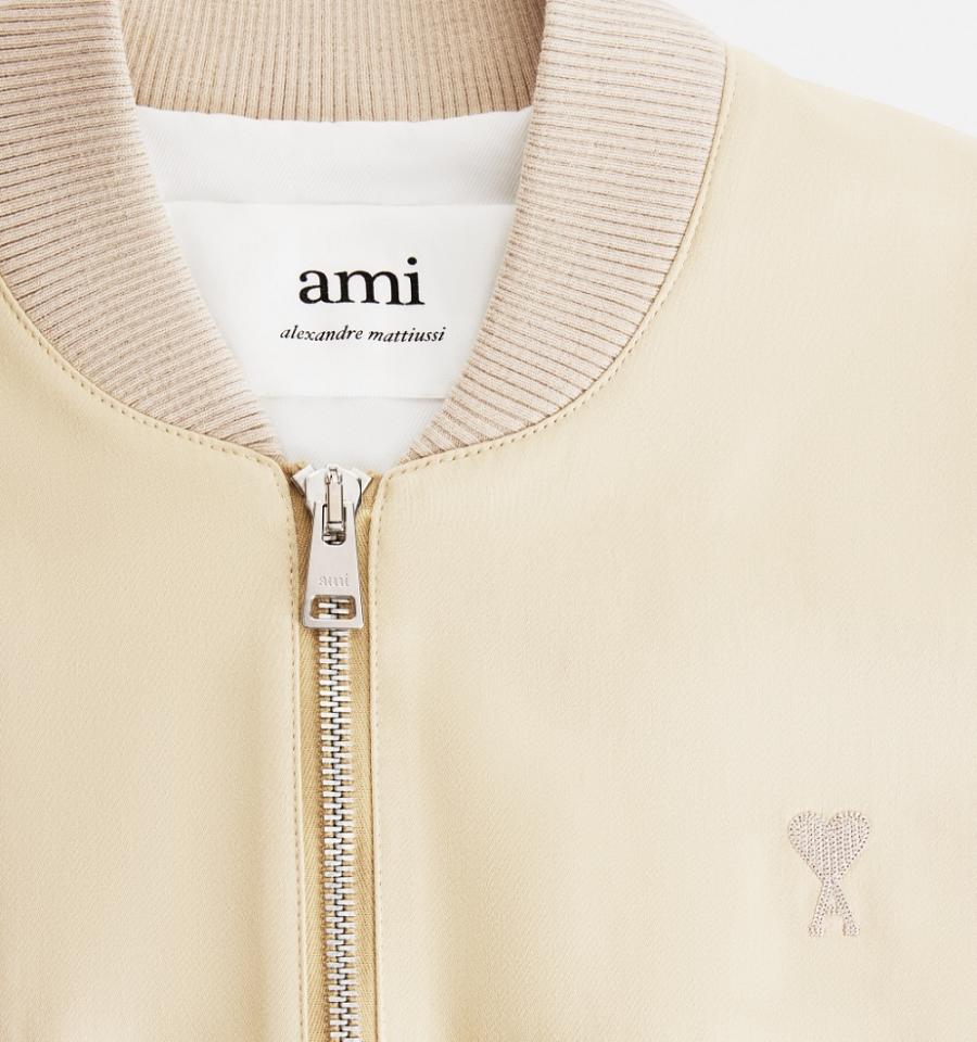 Men's Ami Paris Ami de Coeur Bomber Jackets Khaki | ami-MY266