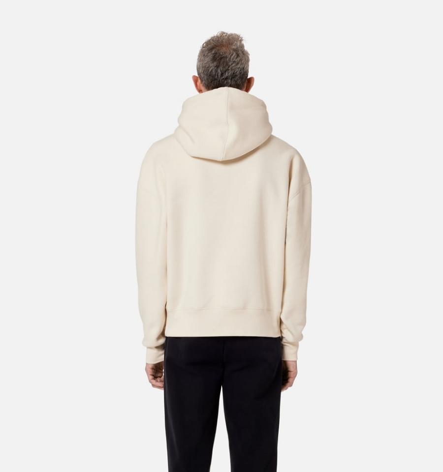 Men's Ami Paris Ami de Coeur Hoodies Beige | ami-MY605