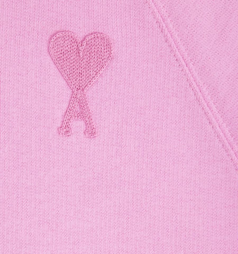 Men's Ami Paris Ami de Coeur Hoodies Pink | ami-MY427