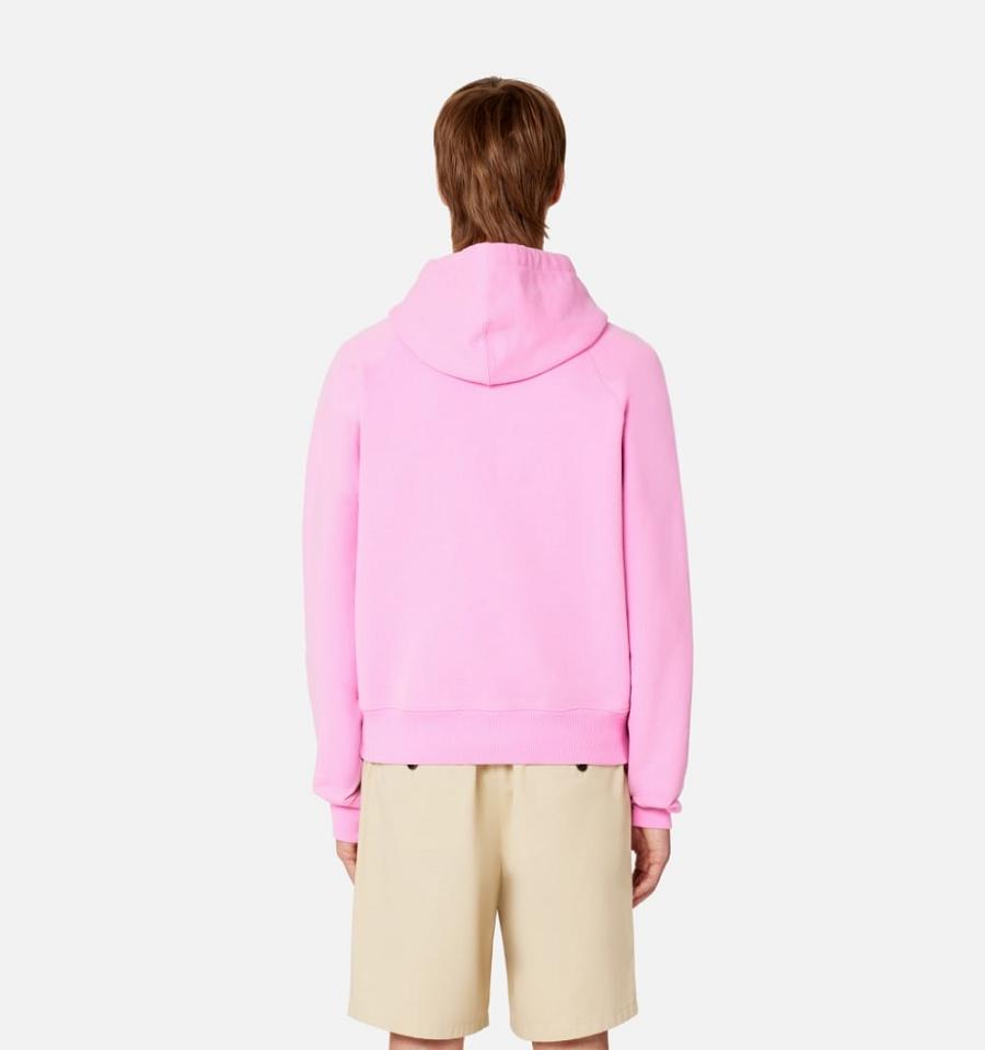 Men's Ami Paris Ami de Coeur Hoodies Pink | ami-MY427