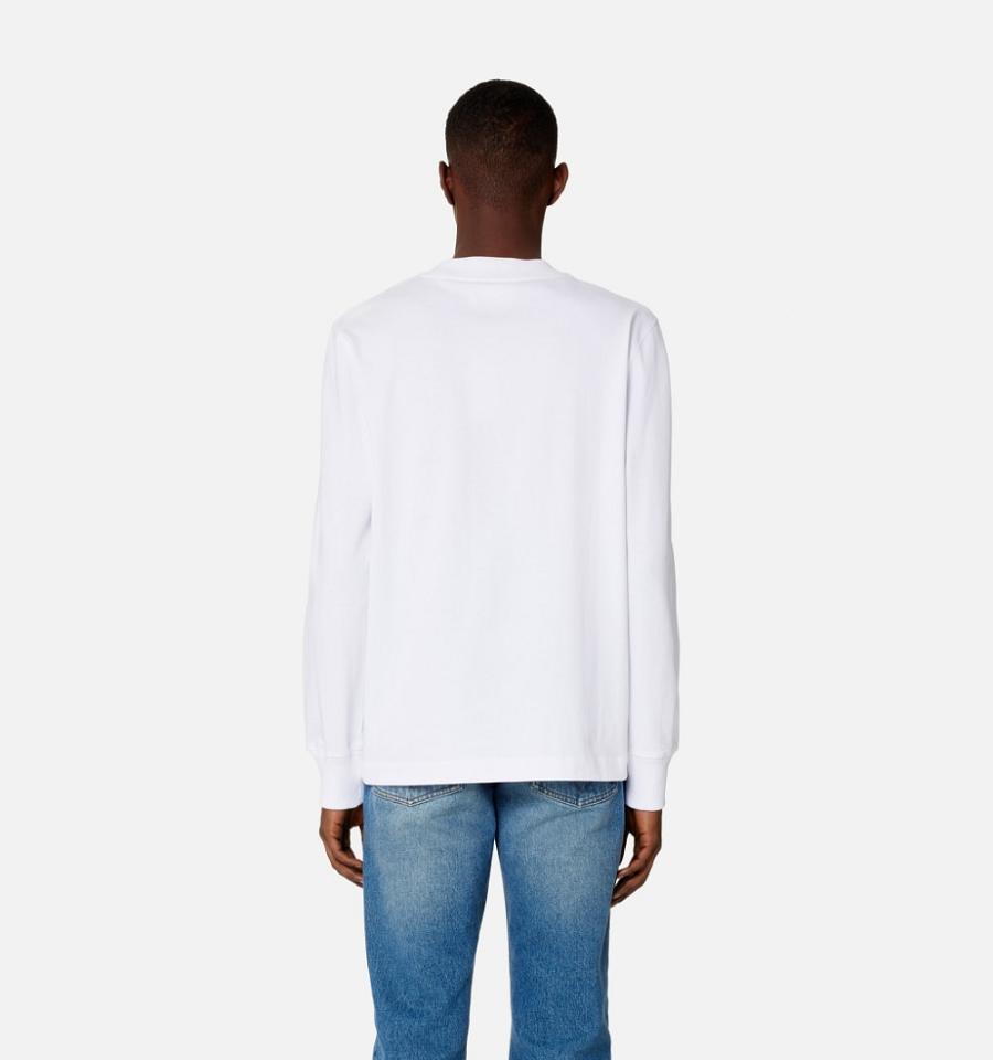 Men's Ami Paris Ami de Coeur Long Sleeves T Shirts White | ami-MY406