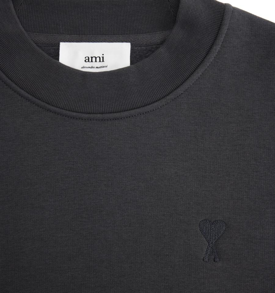 Men's Ami Paris Ami de Coeur Sweatshirts Grey | ami-MY598