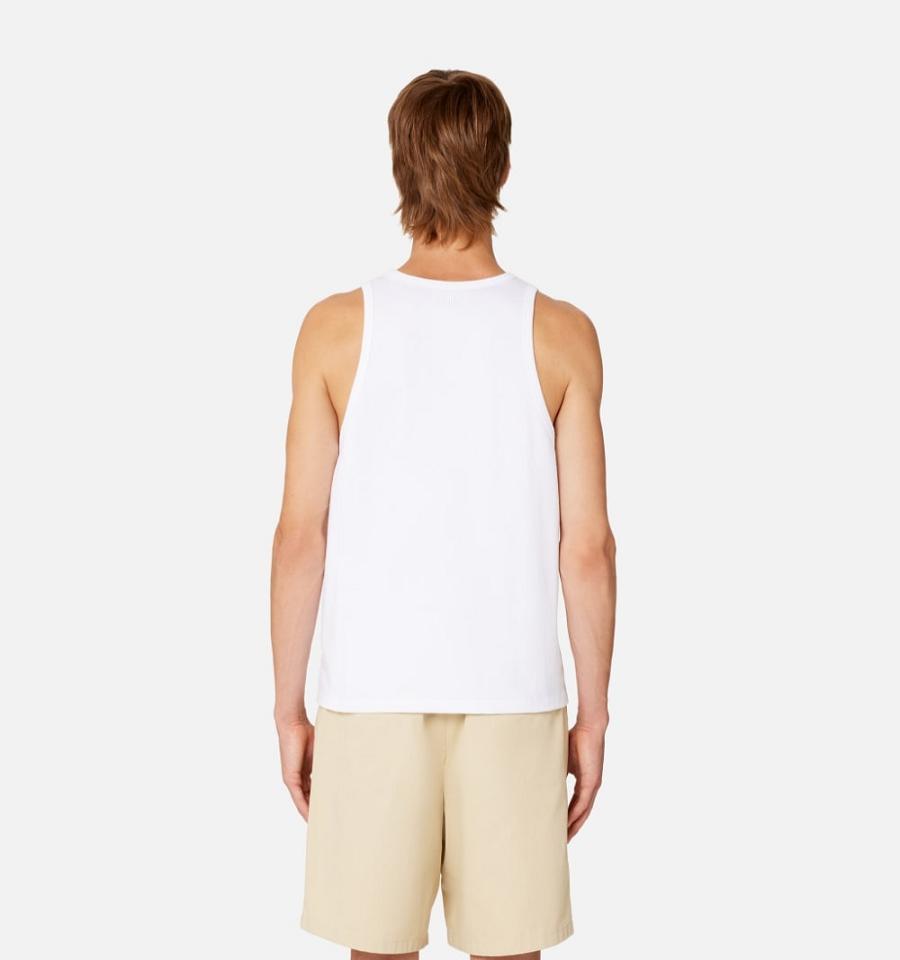 Men's Ami Paris Ami de Coeur Tanks White | ami-MY215