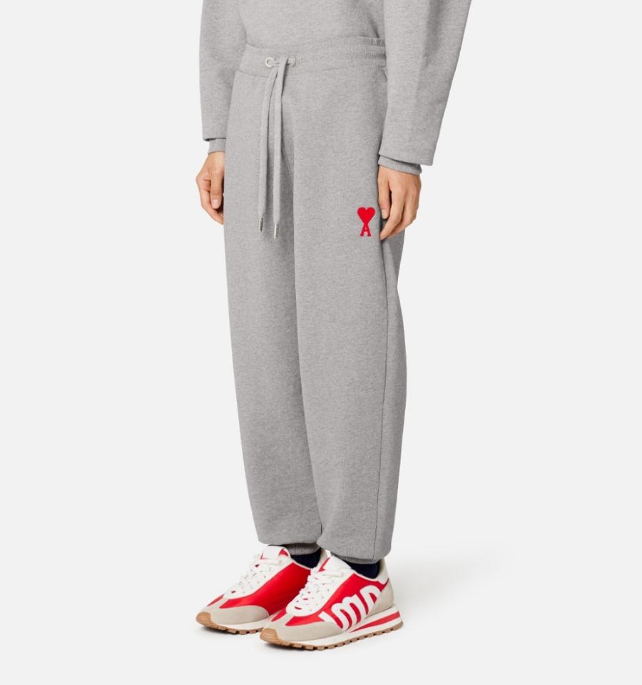 Men's Ami Paris Ami de Coeur Track Pants Grey | ami-MY445