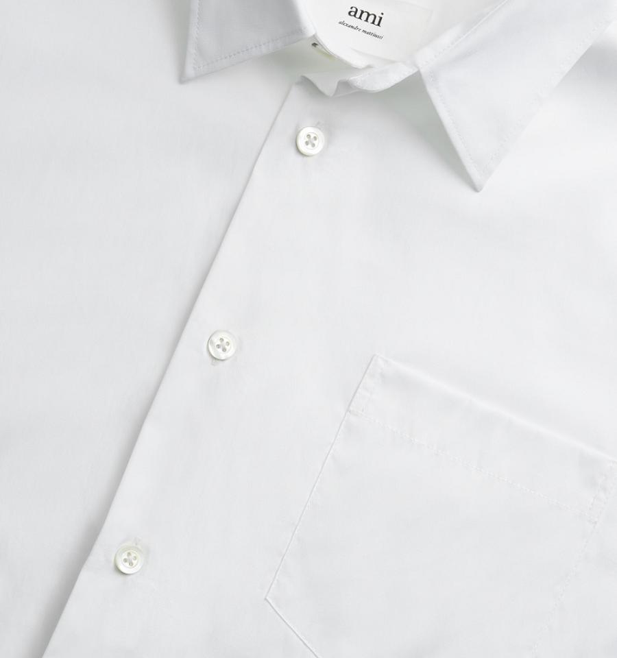 Men's Ami Paris Boxy Fit Shirts White | ami-MY363