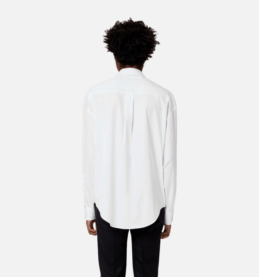 Men's Ami Paris Boxy Fit Shirts White | ami-MY363