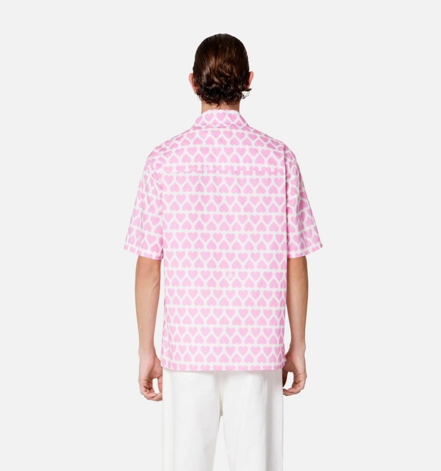 Men's Ami Paris Camp Collar Shirts Pink | ami-MY141