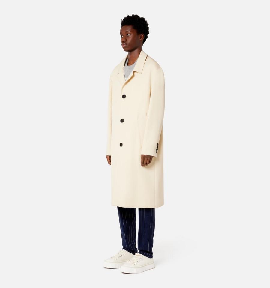 Men's Ami Paris Car Coats Beige | ami-MY600