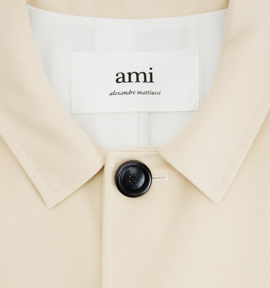 Men's Ami Paris Car Coats Beige | ami-MY600