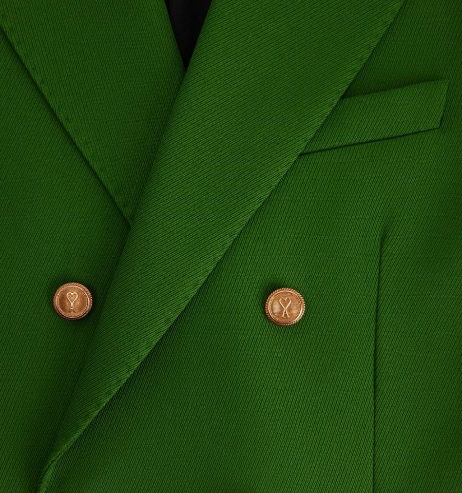 Men's Ami Paris Double Breasted Jackets Green | ami-MY615