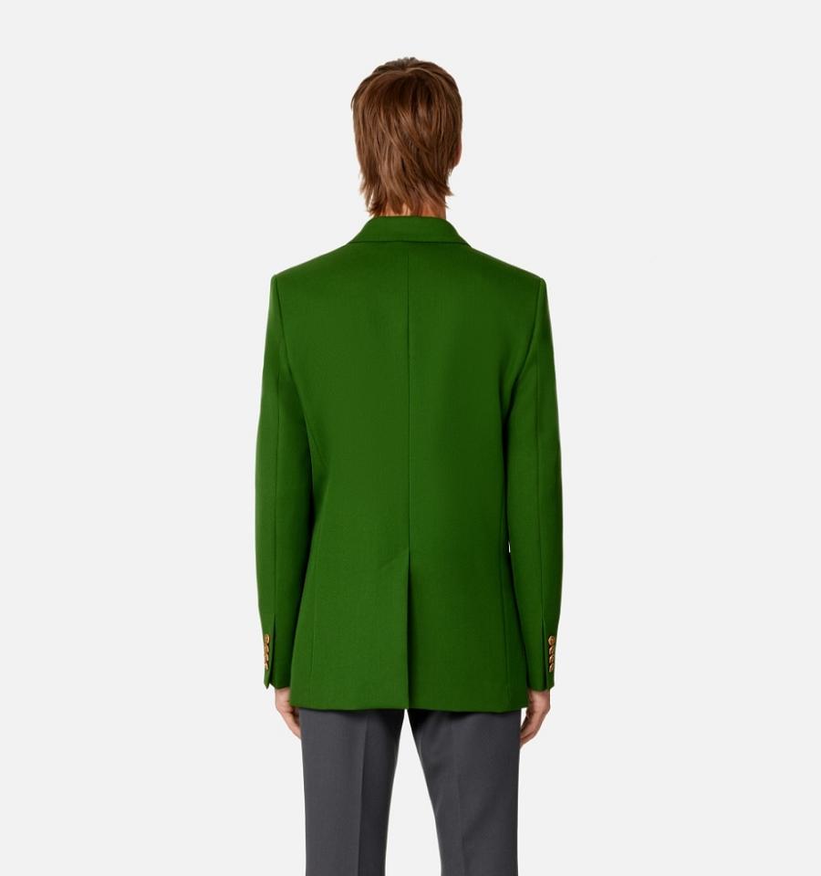 Men's Ami Paris Double Breasted Jackets Green | ami-MY615