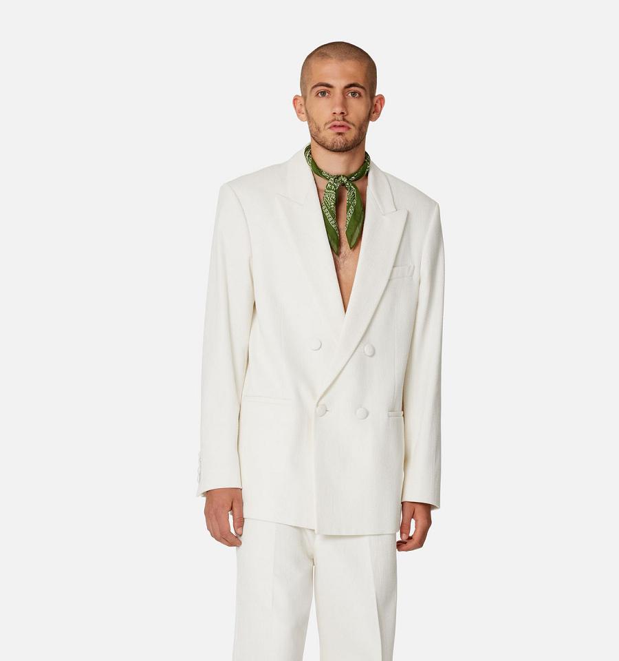 Men's Ami Paris Double Breasted Suits White | ami-MY131