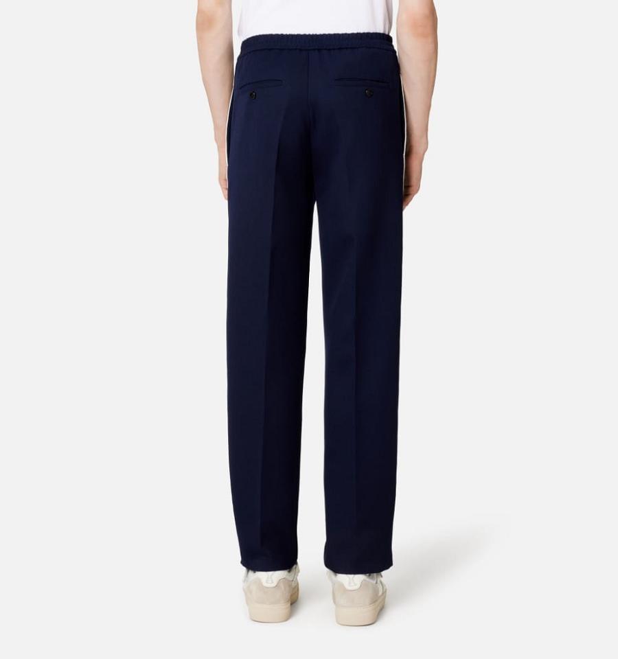 Men's Ami Paris Elasticated Waist Pants Navy | ami-MY585