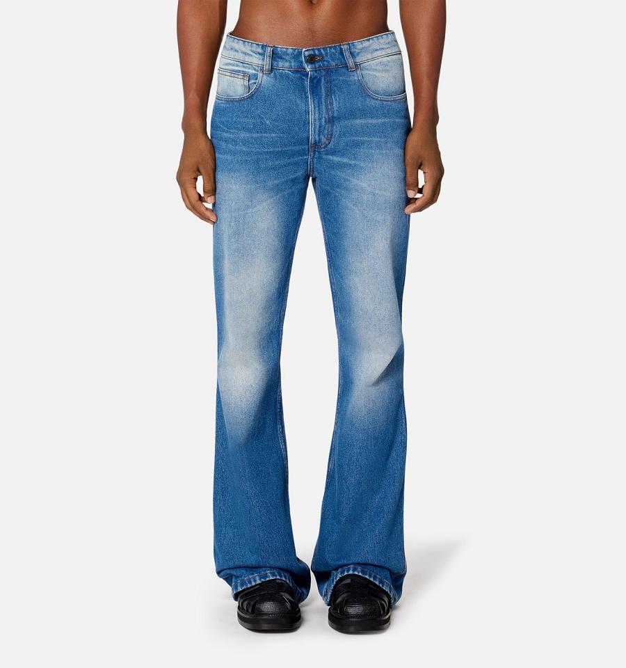 Men's Ami Paris Flare Fit Denim Blue | ami-MY606