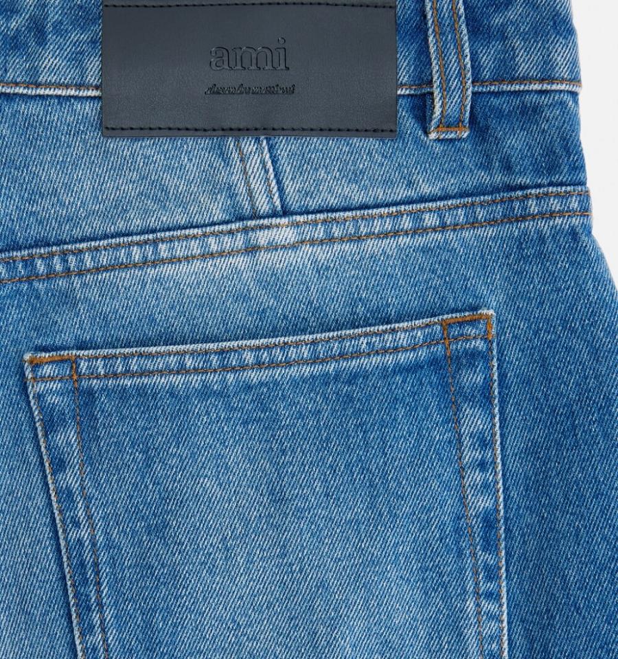 Men's Ami Paris Flare Fit Denim Blue | ami-MY606