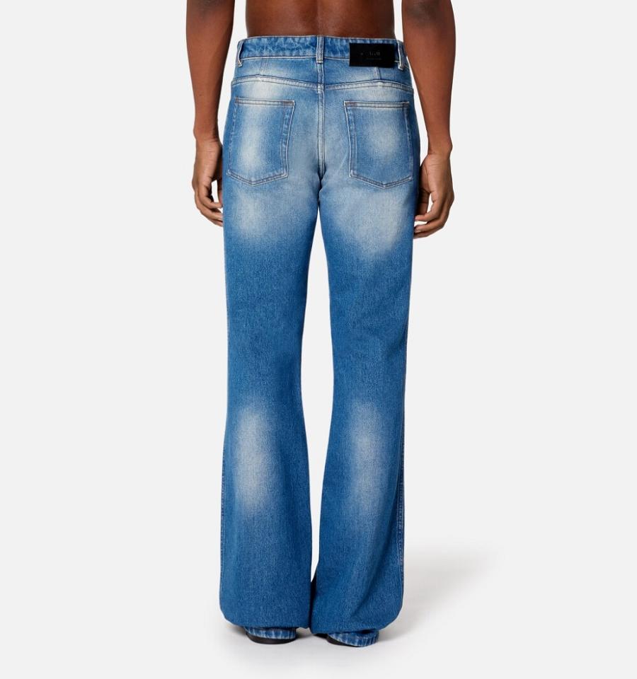 Men's Ami Paris Flare Fit Denim Blue | ami-MY606