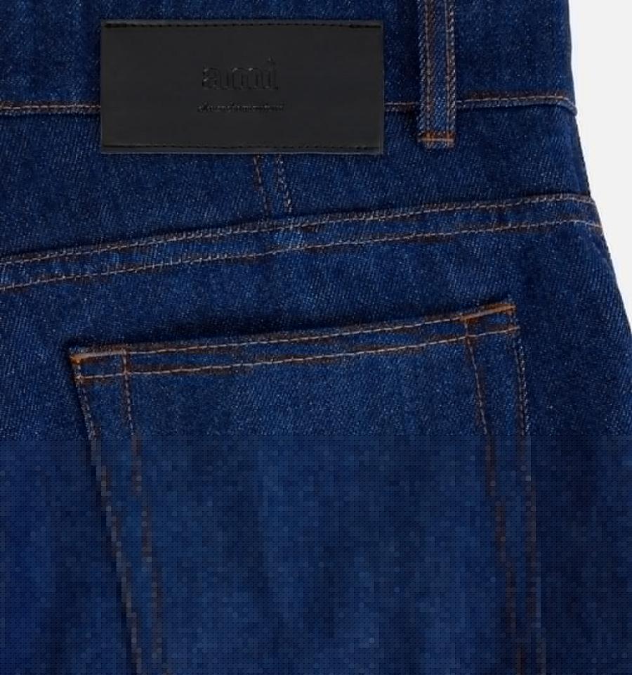 Men's Ami Paris Flare Fit Denim Navy | ami-MY252